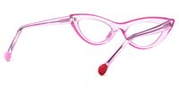 Cat Eye Pink Eyeglasses | Vooglam.com Side View