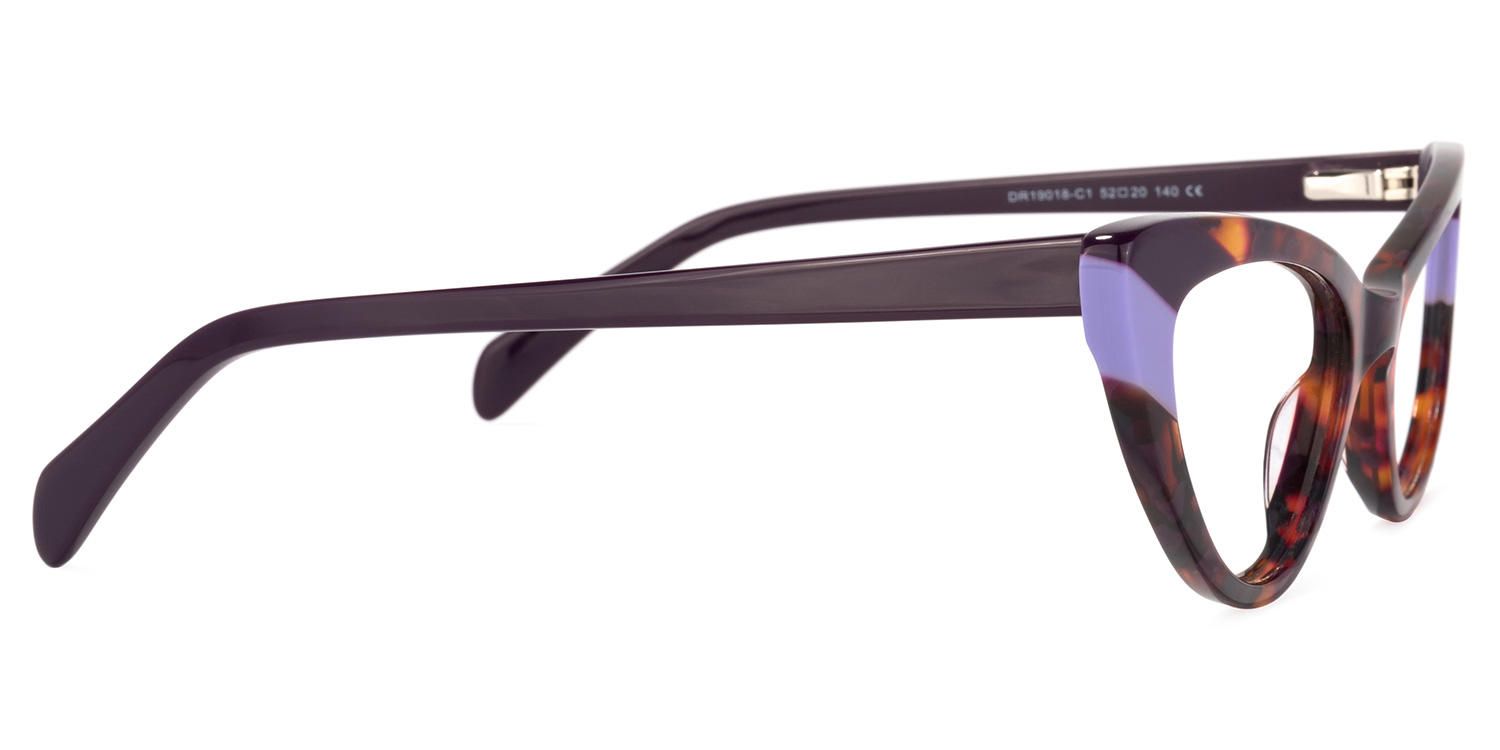 Pamela - Cat Eye Purple/Tortoise Eyeglasses | Vooglam 4