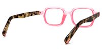 Rectangle Pink Eyeglasses | Vooglam.com Side View