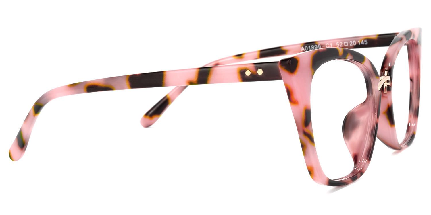 Tacita - Pink Tortoiseshell Cat-Eye Glasses Boho Flair | Vooglam 4