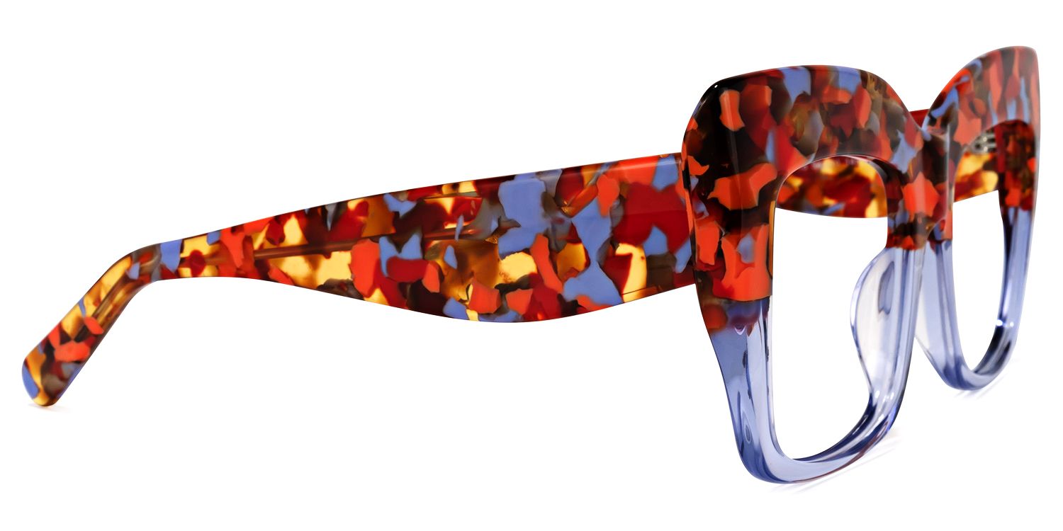 Rosaura - Square Purple Floral Eyeglasses | Vooglam 4
