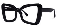 Mandi - Bold Black Butterfly Frame Eyeglasses | Vooglam Front View