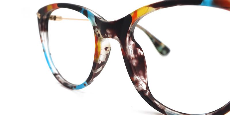 Clement Unisex Floral Titanium Cat Eye Glasses - Product View 5