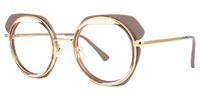 Round Brown Eyeglasses | Vooglam.com Front View