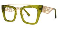 Vaughn - Aviator green Eyeglasses | Vooglam Front View