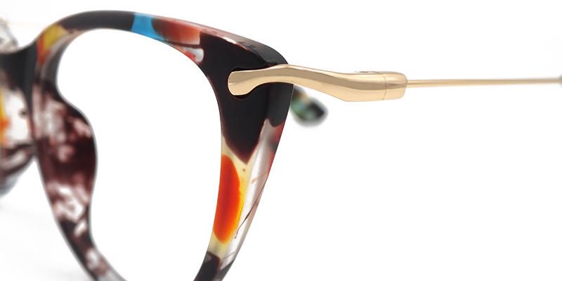 Clement Unisex Floral Titanium Cat Eye Glasses - Product View 6