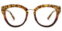 Round Yellow/Leopard Eyeglasses | Vooglam.com Angle View