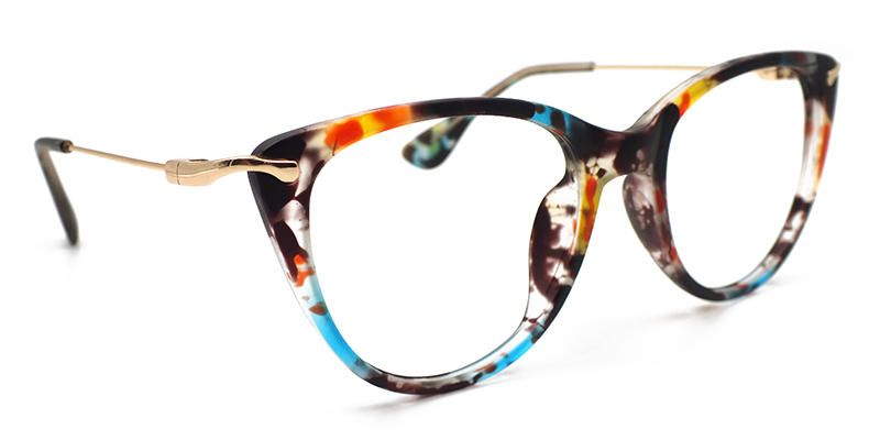 Clement Unisex Floral Titanium Cat Eye Glasses - Product View 4