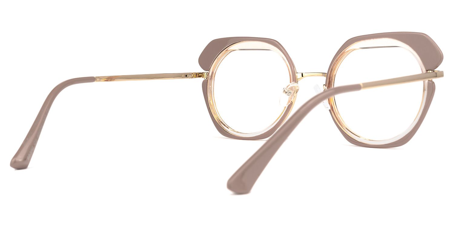 Round Brown Eyeglasses | Vooglam.com Side View
