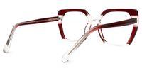 Miranda - Square Red Eyeglasses | Vooglam Side View