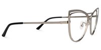 Roselyn - Cat Eye Silver Eyeglasses | Vooglam 