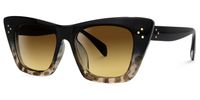 Rectangle Black/Tortoise Sunglasses | Vooglam.com Front View