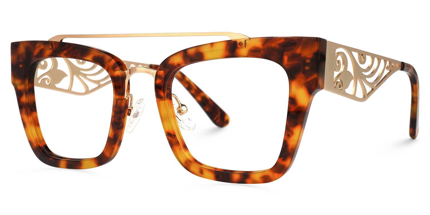 Vaughn - Aviator Tortoise Eyeglasses | Vooglam Front View