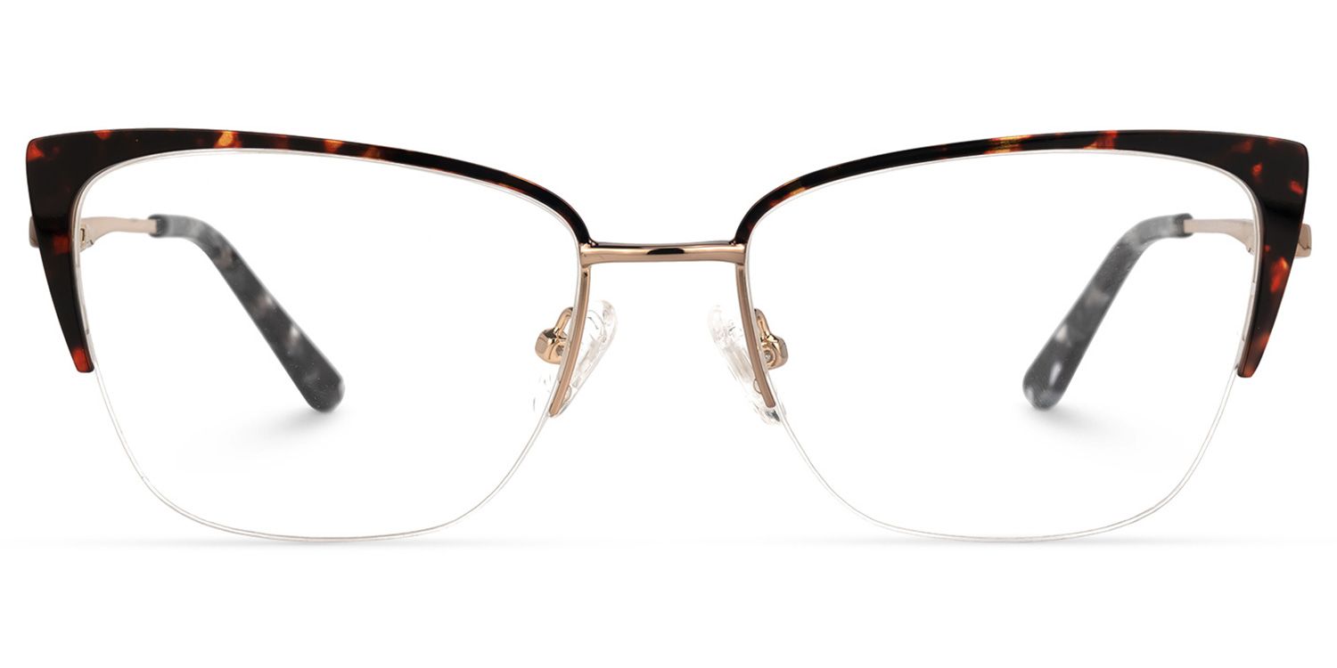 Rectangle Tortoise Eyeglasses | Vooglam.com Angle View