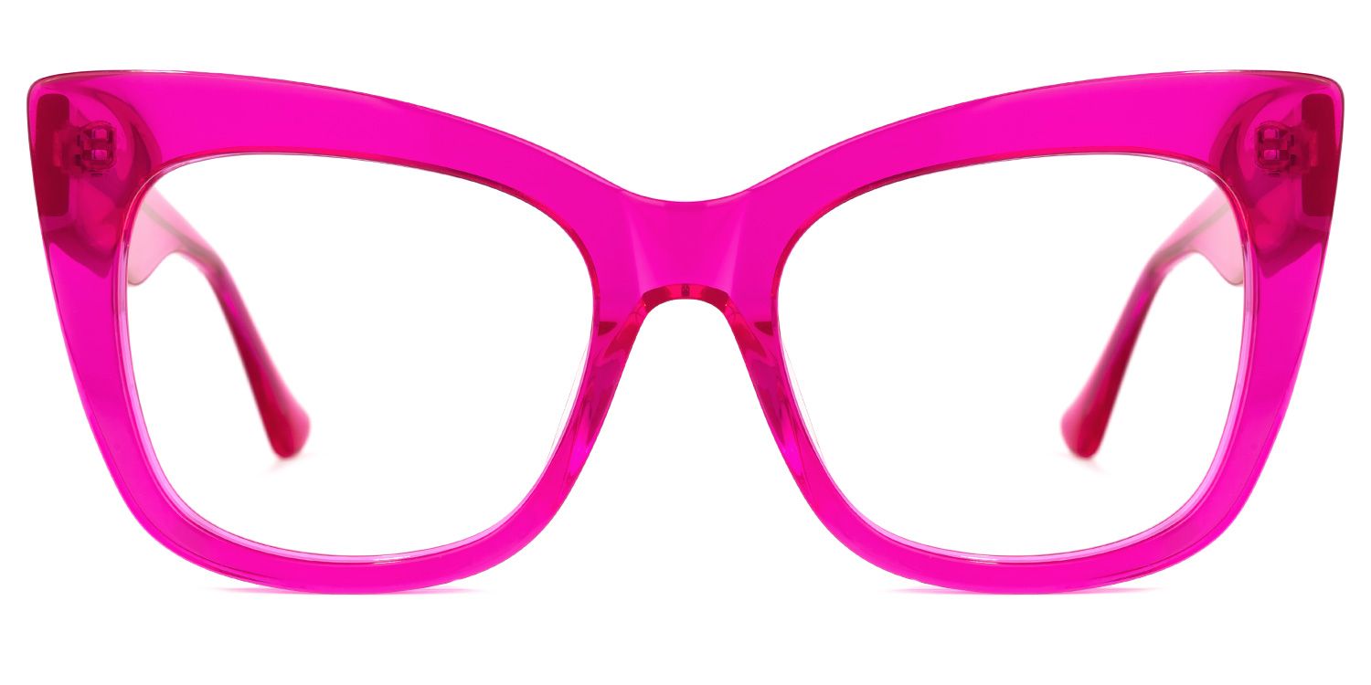 Escobar - Striking Hot Pink Eyeglasses Frames | Vooglam Angle View