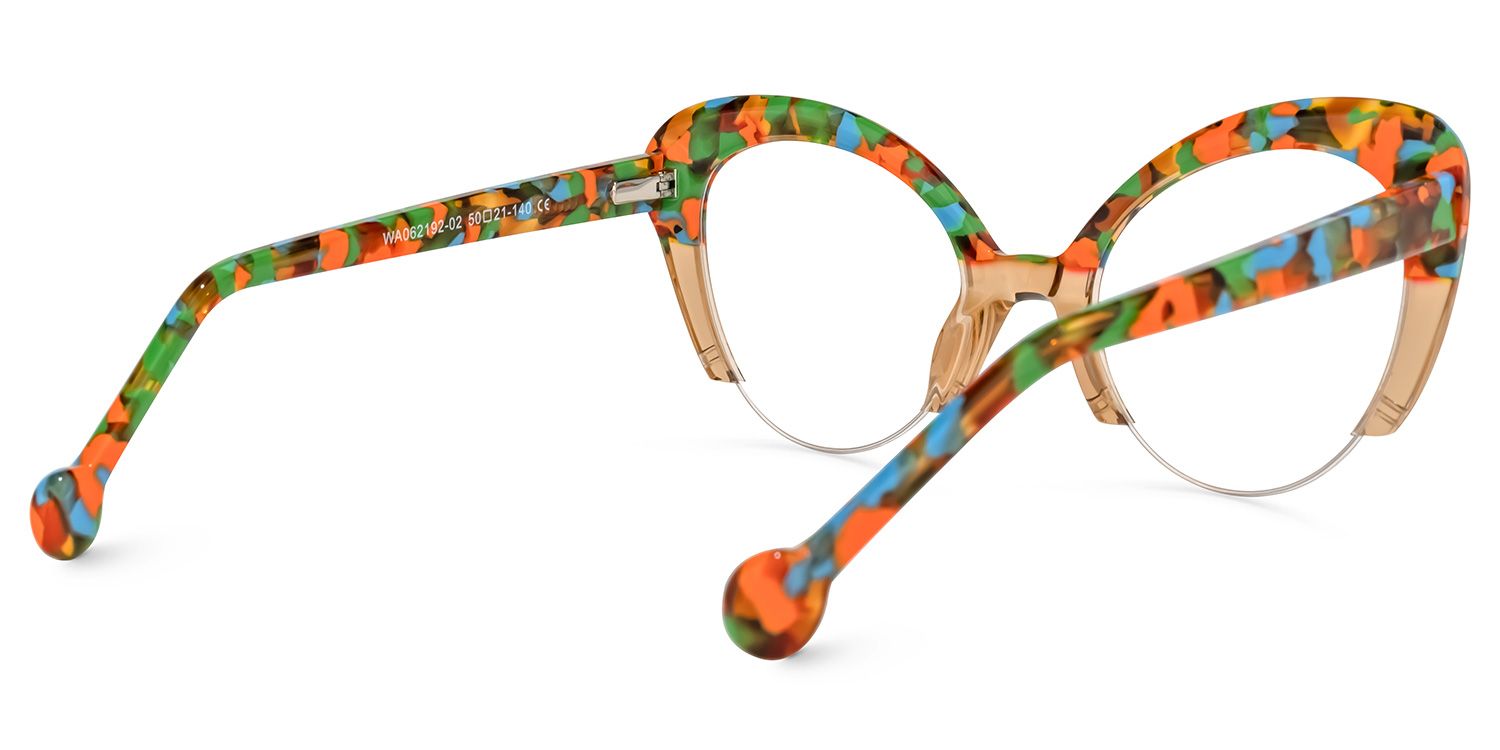 Salas - Cat Eye Floral Eyeglasses by Vooglam - Side View