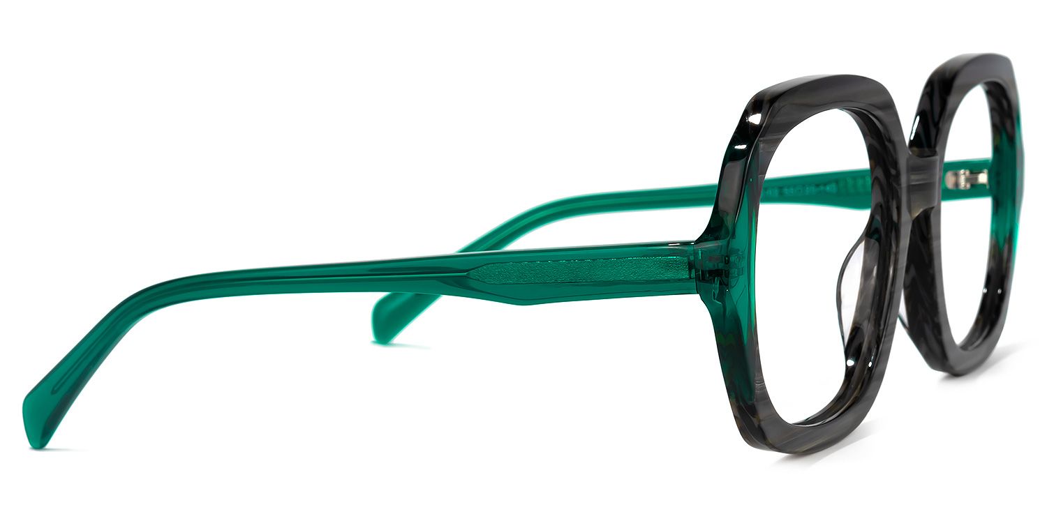 Square Dark/Green Eyeglasses | Vooglam.com 4