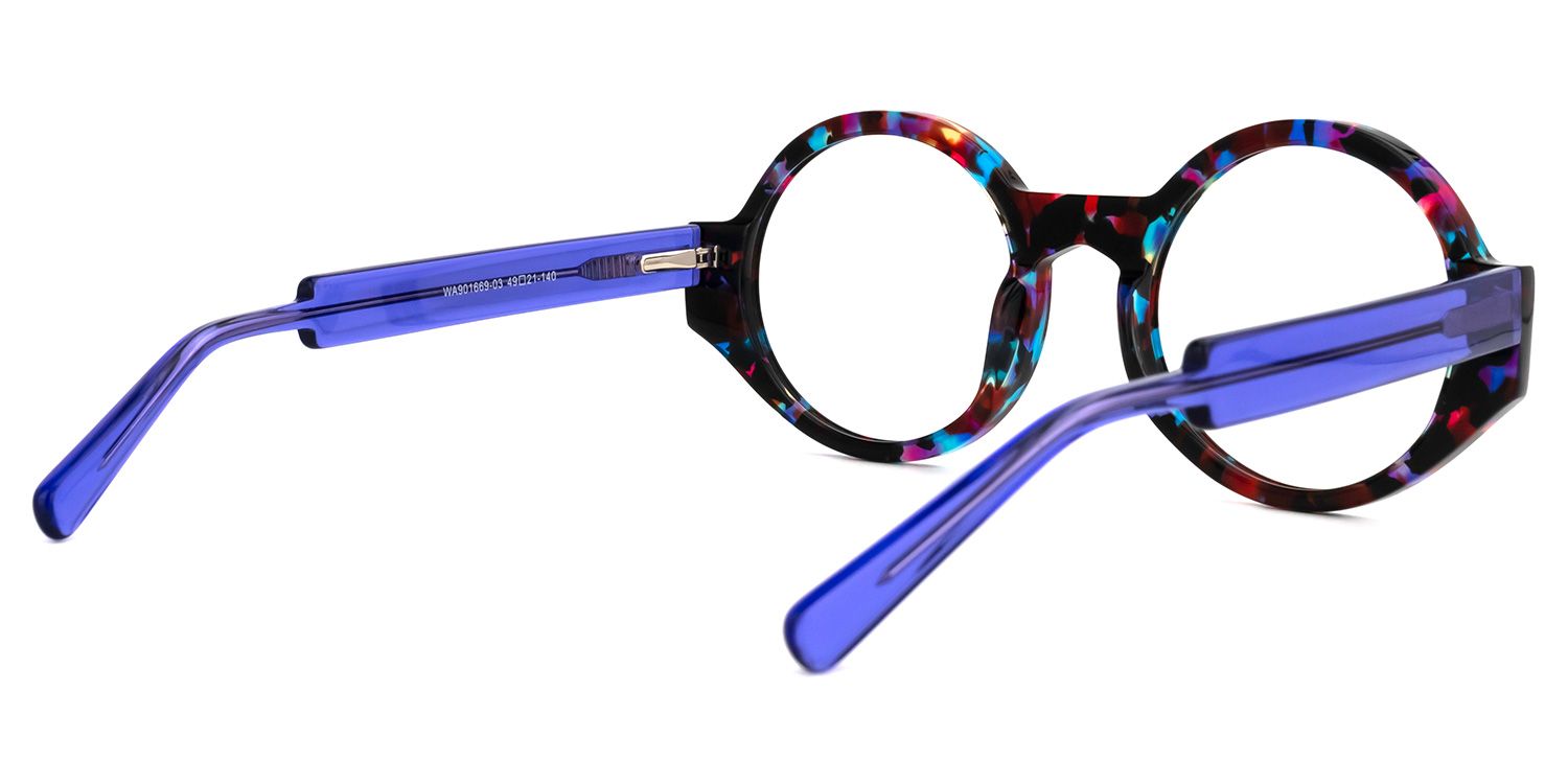 Round Floral Eyeglasses | Vooglam.com Side View