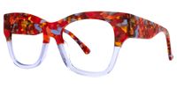 Square Floral Eyeglasses | Vooglam.com Front View