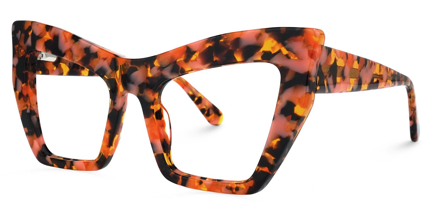Bobbie - Rectangle Floral Eyeglasses | Vooglam Front View