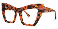 Bobbie - Rectangle Floral Eyeglasses | Vooglam Front View