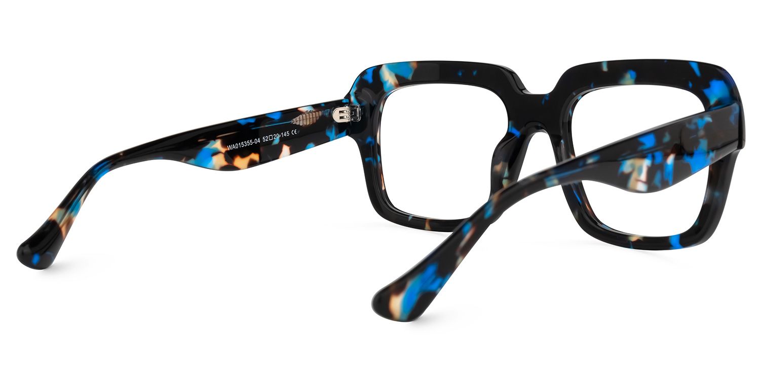 Square Floral Eyeglasses | Vooglam.com Side View