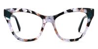 Butta - Chic Marble Cat-Eye Frames Emerald Temples | Vooglam Angle View