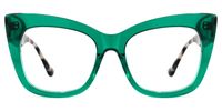 Escobar - Square Green Eyeglasses | Vooglam Angle View