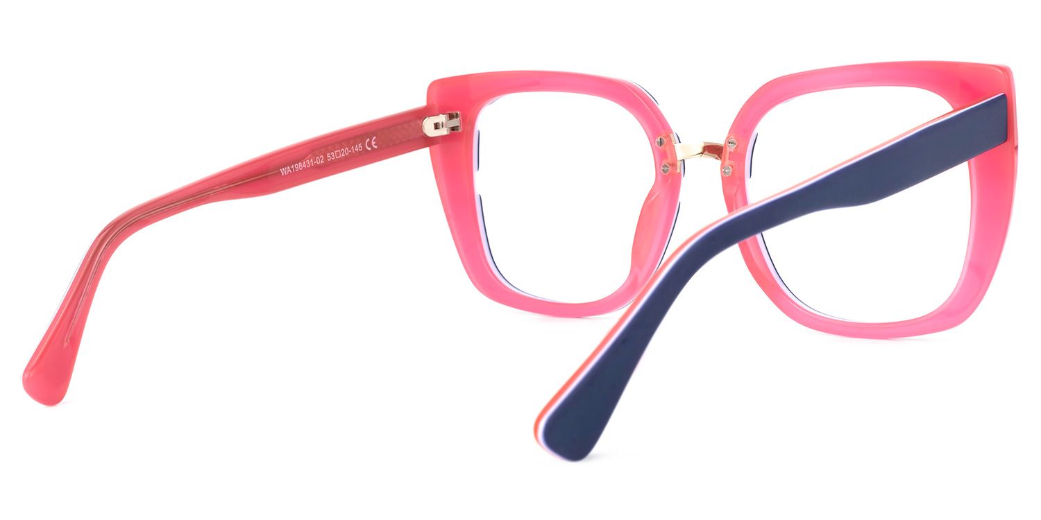 Square Dark/Blue Eyeglasses | Vooglam.com Side View