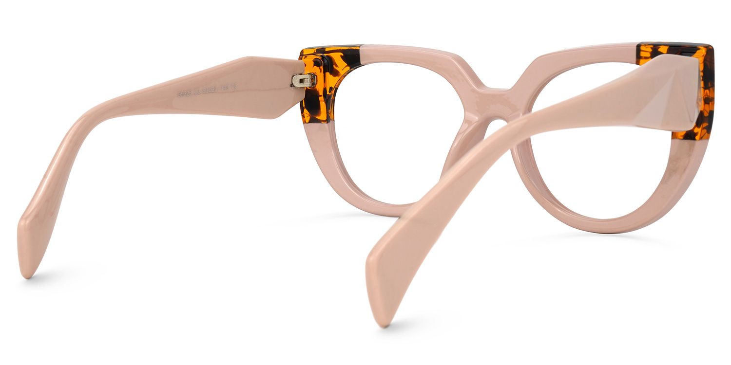 Round Nude Eyeglasses | Vooglam.com Side View