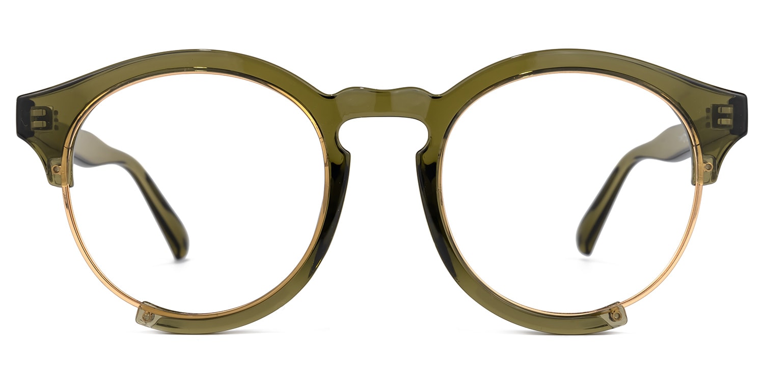 

Angelica - Round Green Eyeglasses