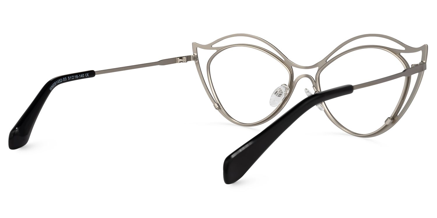 Hilleary - Geometric Silver Eyeglasses | Vooglam Side View
