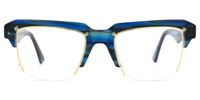 Irizarry - Rectangle Blue Eyeglasses | Vooglam Angle View