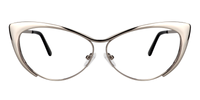 Annabelle - Sleek Silver Cat Eye Glasses | Vooglam Angle View