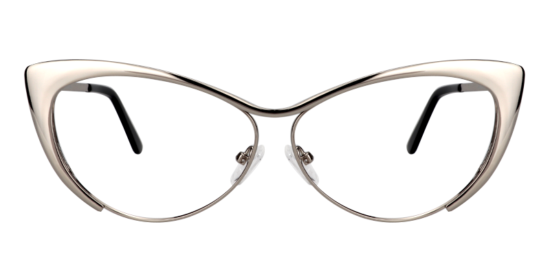 Annabelle - Sleek Silver Cat Eye Glasses | Vooglam