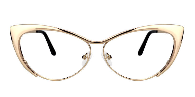 Annabelle - Elegant Gold Cat Eye Vintage Glasses | Vooglam Angle View