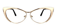 Annabelle - Elegant Gold Cat Eye Vintage Glasses | Vooglam Angle View