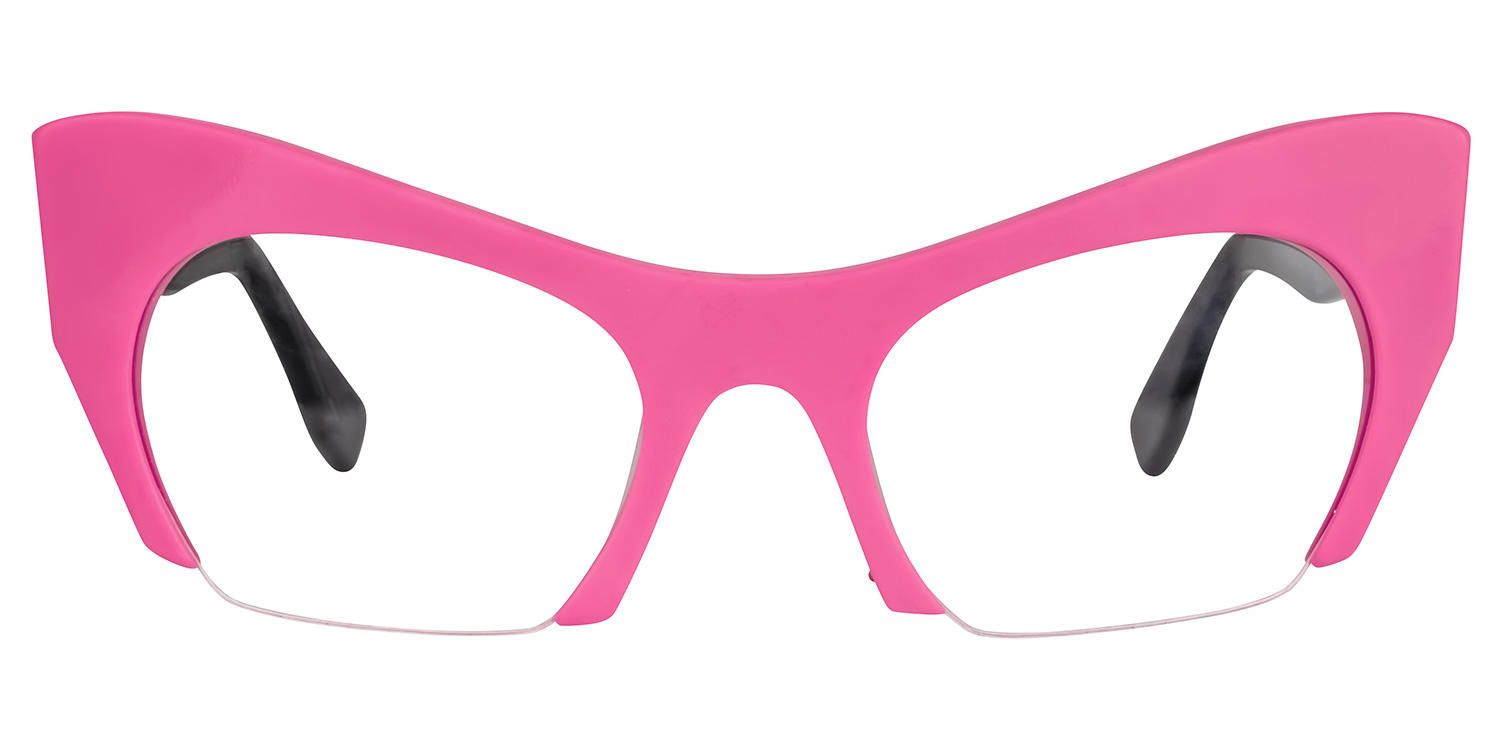 Kyle Cat Eye Pink Eyeglasses | Vooglam Eyeglsses Angle View