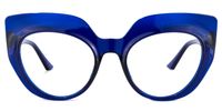 Cat Eye Dark/Blue Eyeglasses | Vooglam.com Angle View