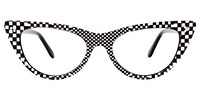 Madeline - Cat Eye Black White Pattern Glasses - 1