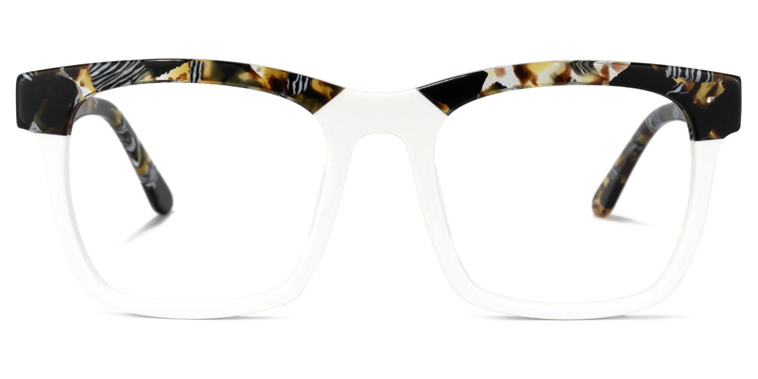 Rectangle White Eyeglasses | Vooglam.com Angle View