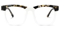 Rectangle White Eyeglasses | Vooglam.com Angle View