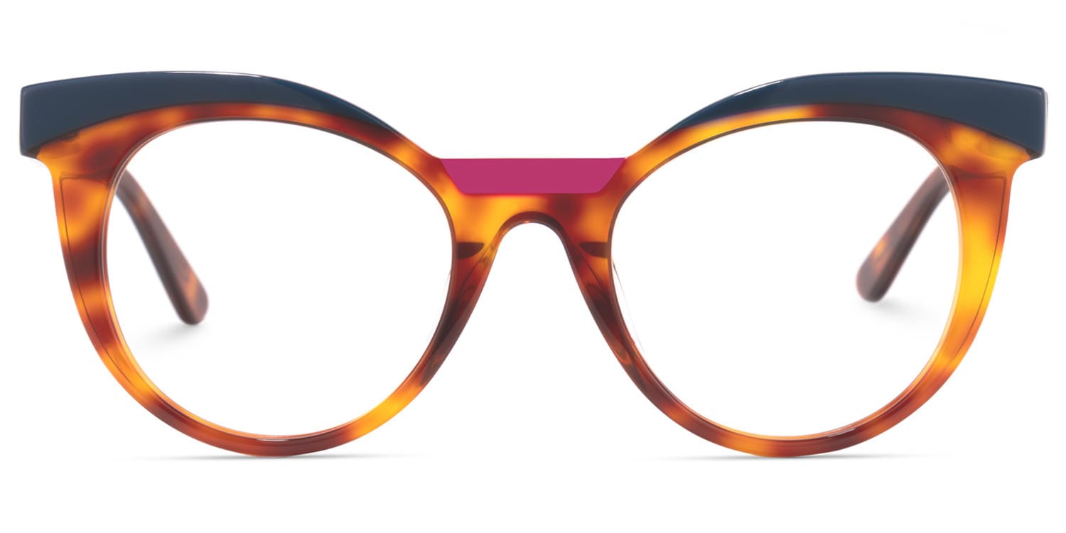 

Vivianne - Round Yellow/Tortoise Eyeglasses