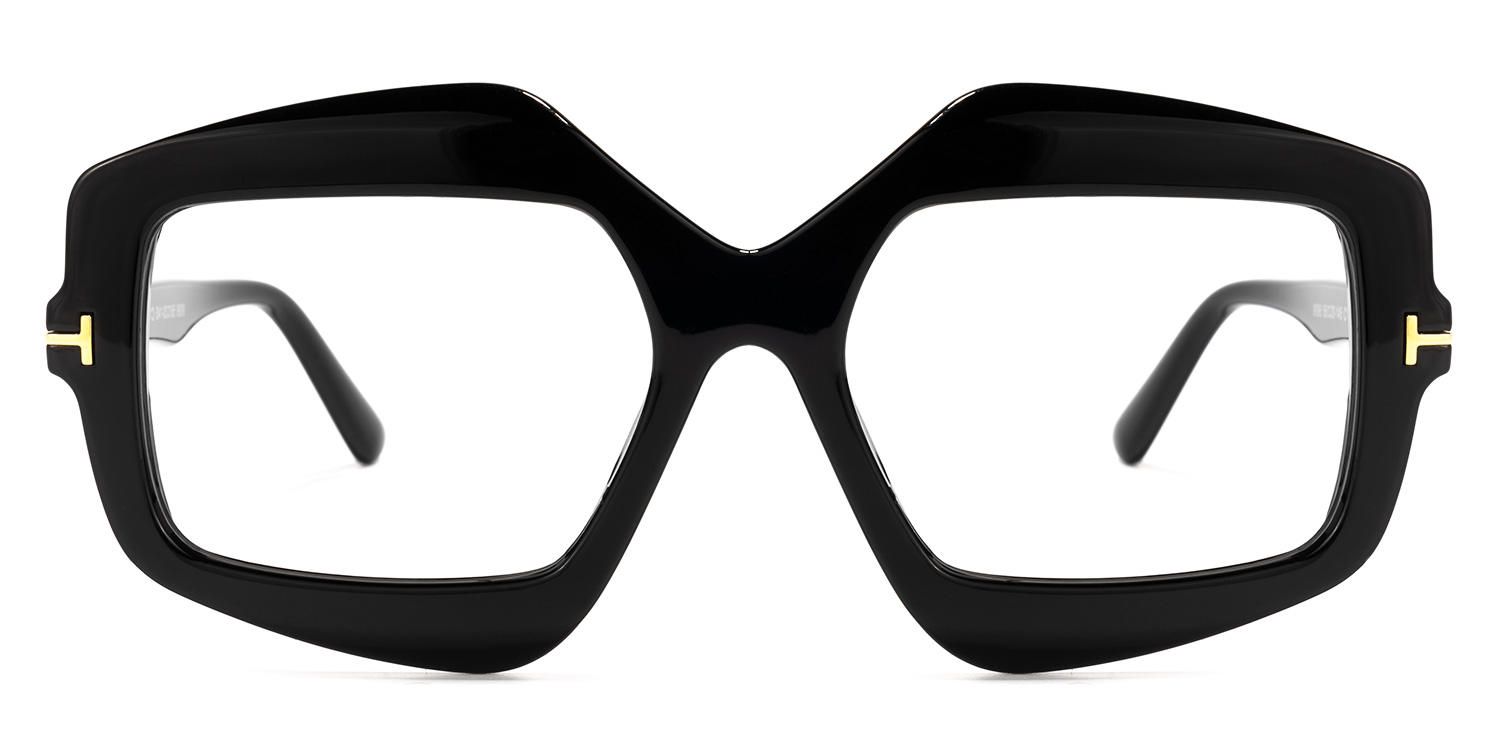 Frame Size of Geometric Black Eyeglasses | Vooglam.com