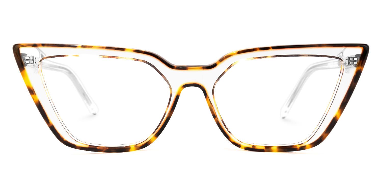 Lyuba - Rectangle Tortoise Eyeglasses by Vooglam - Angle View