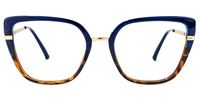 Declan - Rectangle Blue Eyeglasses | Vooglam Angle View