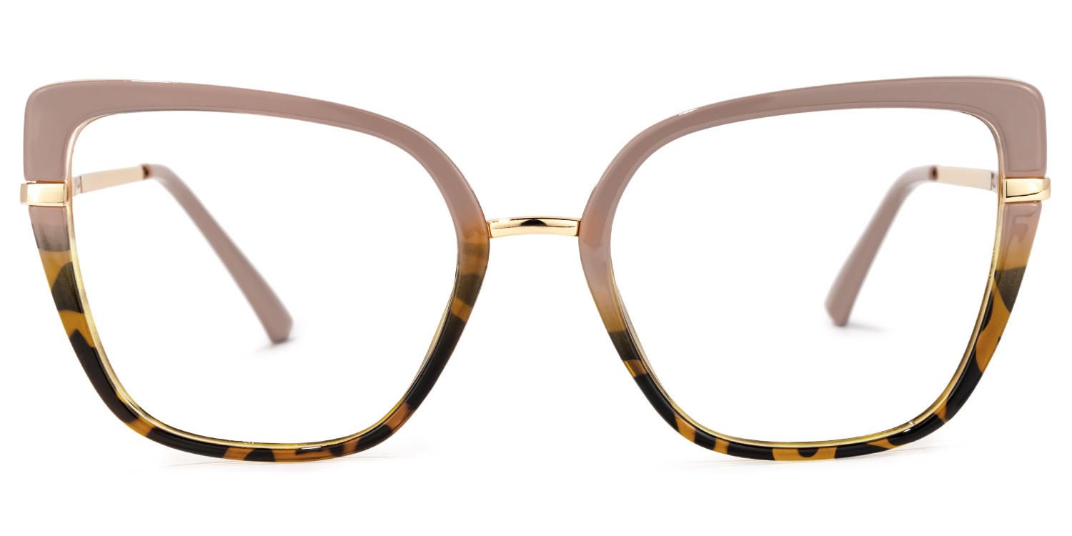 Declan - Rectangle Pink Eyeglasses | Vooglam Angle View