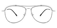 Aviator Black/Silver Eyeglasses | Vooglam.com Angle View