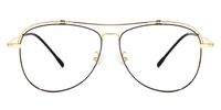Aviator Black/Gold Eyeglasses | Vooglam.com Angle View