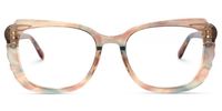 Rectangle Champagne Eyeglasses | Vooglam.com Angle View
